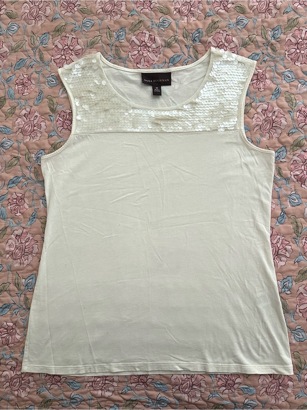 Dana Buchman Ivory Sequin Women’s Tank